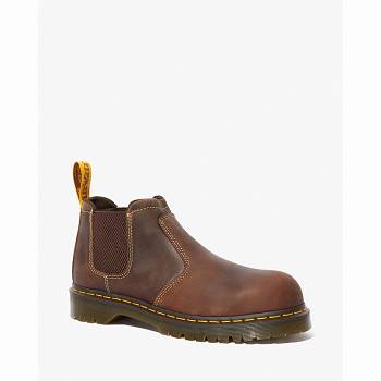 Dr Martens Furness Steel Toe - Tmavo Hnede Chelsea Cizmy Damske, DR0330